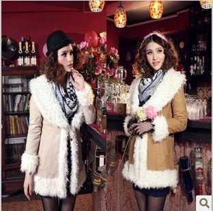 2012 ccdd pure fur one piece berber fleece canvas motorcycle cotton-padded jacket