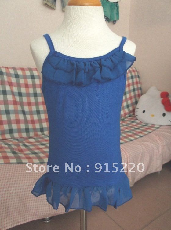 2012 Child clothing dress blue cut shirt kids dress