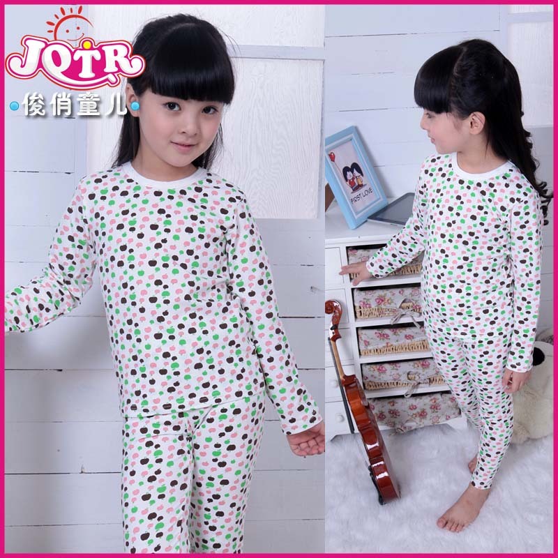 2012 child sleep set baby underwear female child autumn thermal underwear