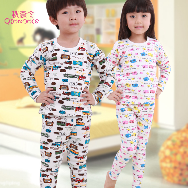 2012 children's clothing plus velvet thickening child thermal underwear set male child female child autumn and winter lounge