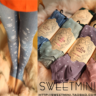 2012 christmas silveryarn 100% cotton autumn and winter pants step thick step foot socks legging socks