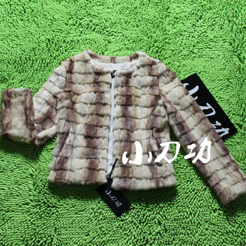 2012 classic brief - - collarless fight mink fur coat mink short design top t001