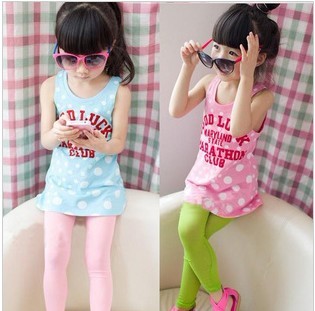 2012 clothing girls polka dot spaghetti strap tank dress baby t-shirt