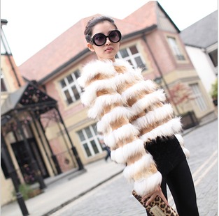 2012 cowhide casual slim raccoon fur women's short design