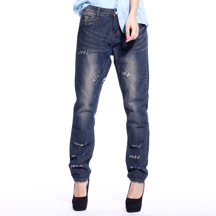 2012 deformation qq buckle denim small cross pants 2130 p65