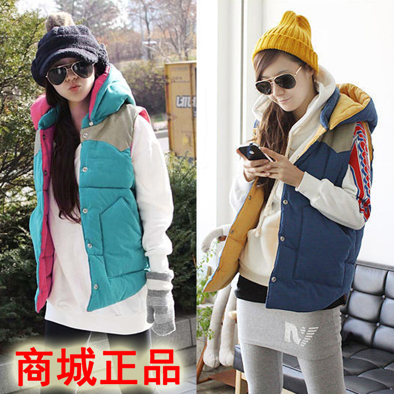 2012 denim women's down cotton vest female autumn and winter vest outerwear vest female spring and autumn plus size