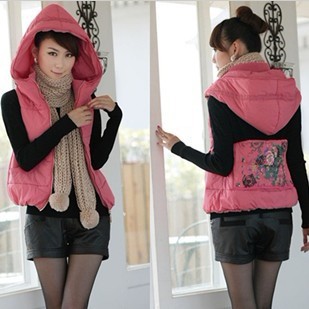 2012 down female cotton vest fashion vest female winter hooded vest outerwear