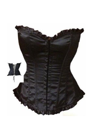 2012 drop shipping sexy black corset with panty over bust boned corset shaper new arrival A1220