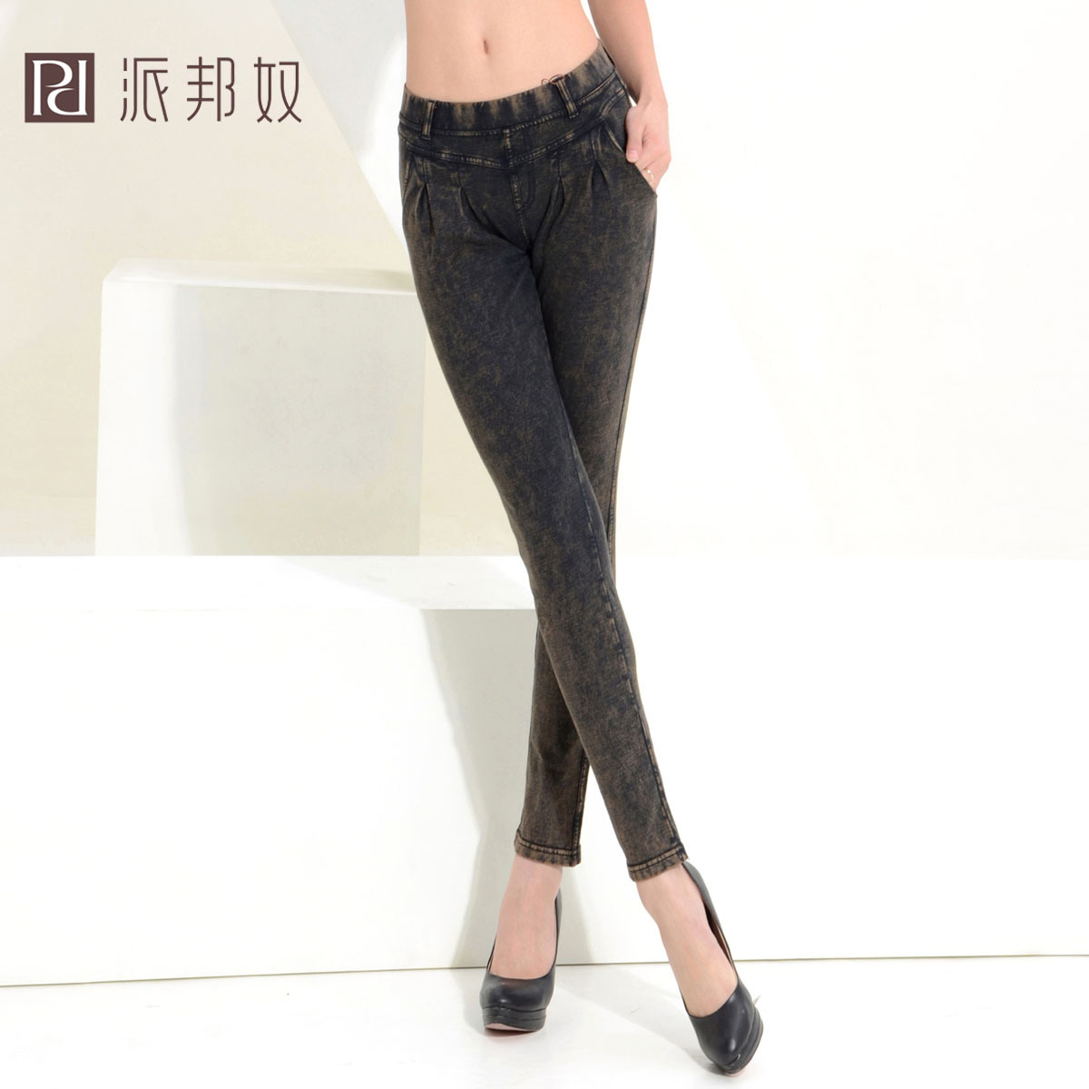 2012 elastic denim legging pencil pants harem pants small women's 90219