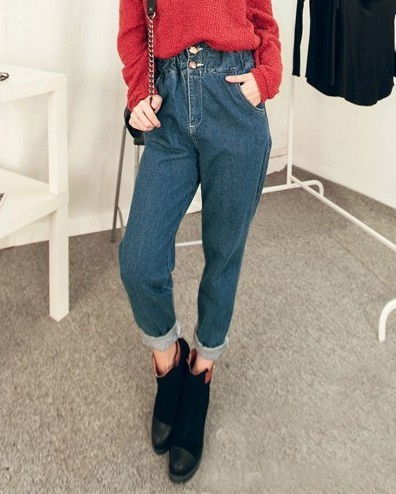 2012 elastic high waist pleated loose jeans trousers harem pants harem pants