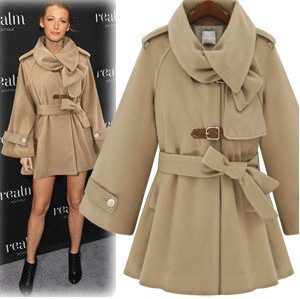 2012 EUROPE STYLE[YZ064]fashion women's thick winter outerwear,woolen trench, wool &blends coats jackets free shipping