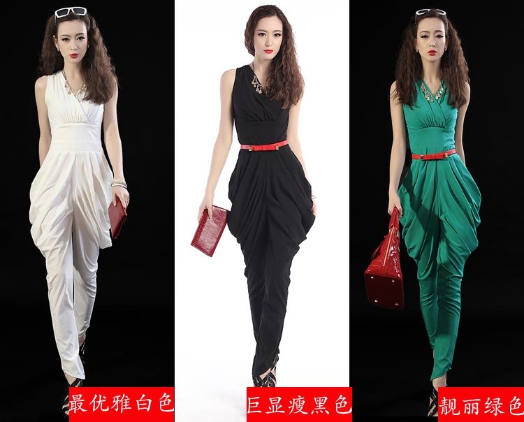 2012 European style high quality  street fashion women's  jumpsuit stylish harem pants