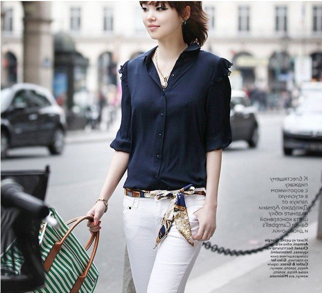 2012 excellent qaulity, elegant fashion half sleeve COTTON ladies blouse