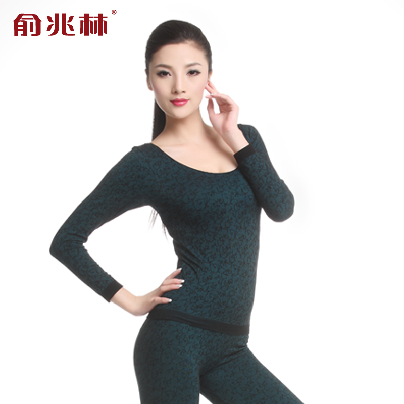 2012 exquisite o-neck big jacquard beauty care women's thermal underwear slim underwear set yzl720014