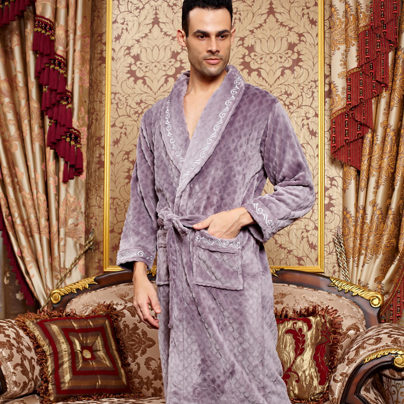 2012 fanny super soft coral fleece velvet male thermal robe bathrobes sleepwear