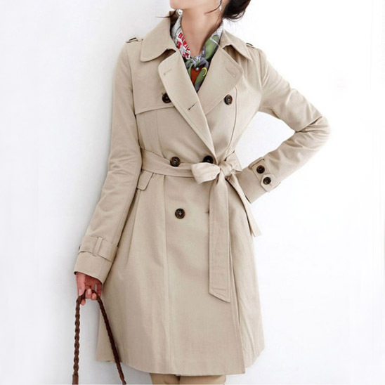 2012 fashion all-match long design double breasted trench outerwear