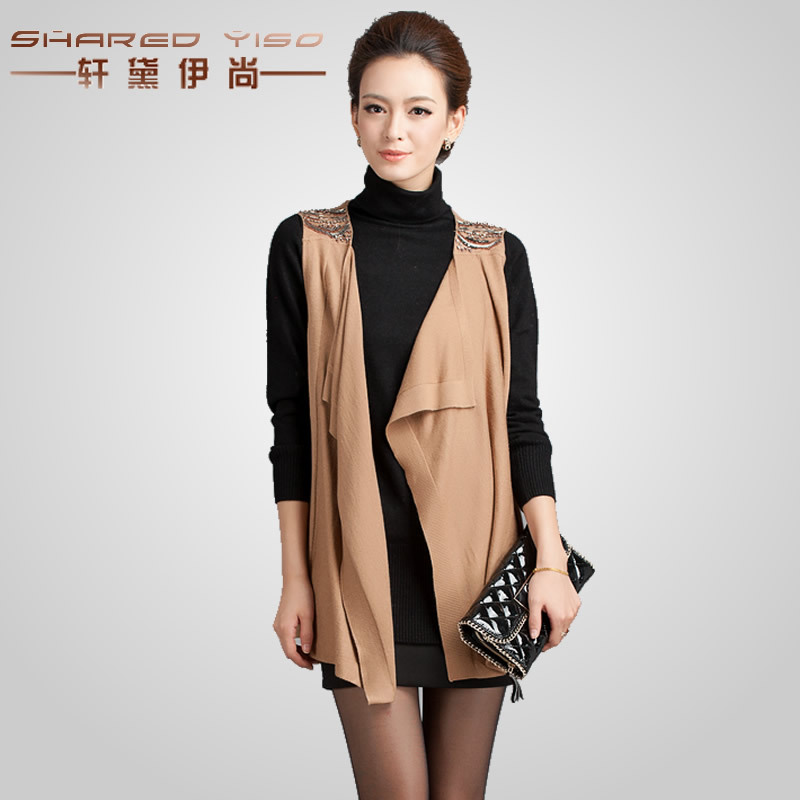 2012 fashion beading short design sweater outerwear sweater cardigan women's