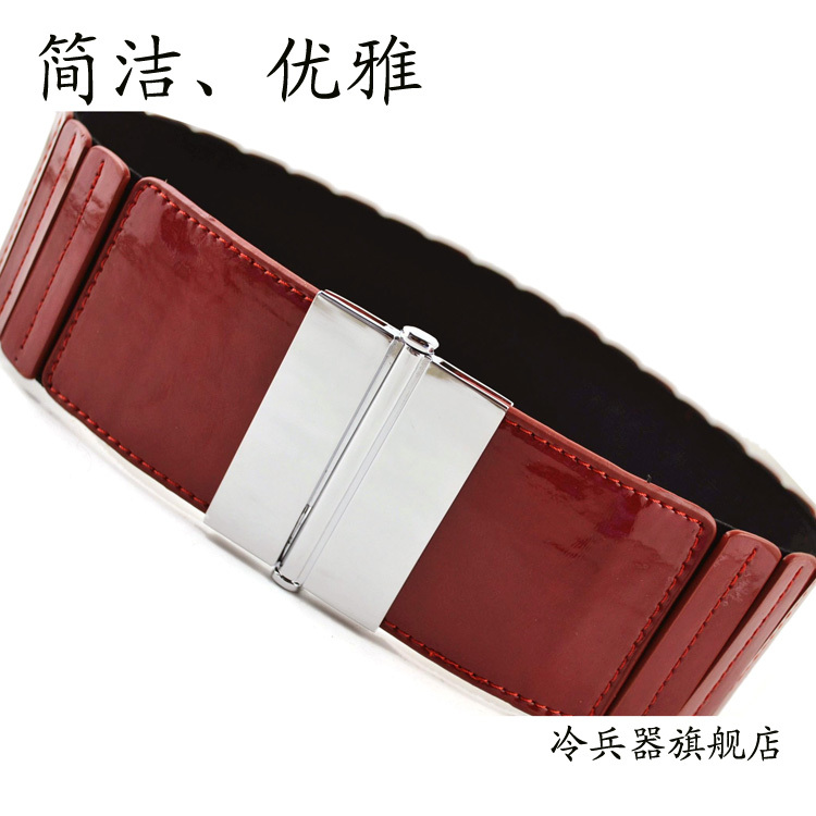 2012 Fashion bright japanned leather women's wide belt elastic waist belt cummerbund decoration strap