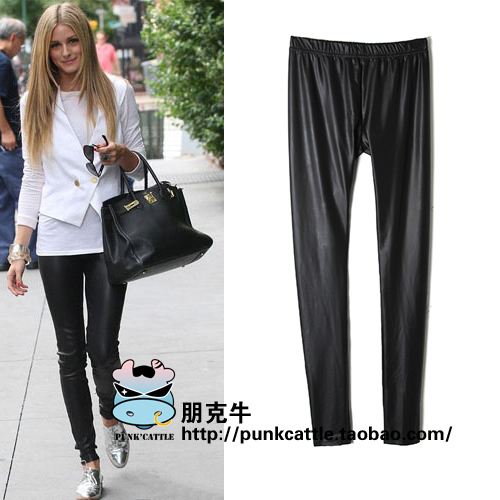 2012 fashion candy color matt leather pants leather pants pencil pants basic leather pants