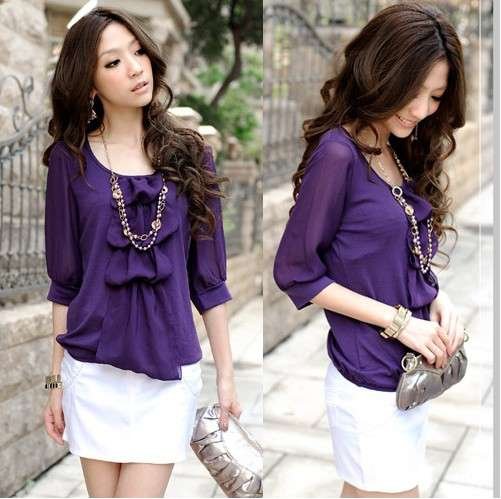 2012 fashion clothing elegance chiffon sleeve knitted women sweater, free shipping