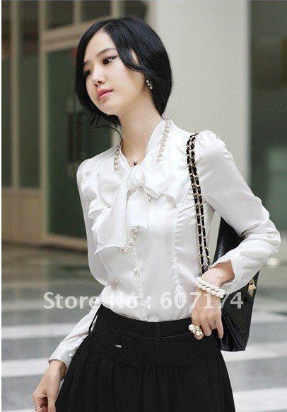 2012 Fashion Fit stylish women business shirt,High quality,OL Prom shirt,2 colors,Asian:S-L,#0817