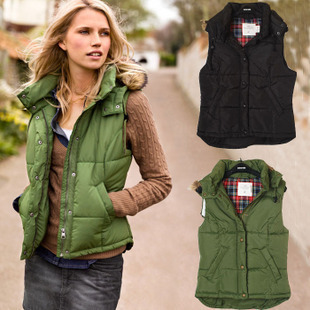 2012 fashion hm slim fur collar thermal women's vest