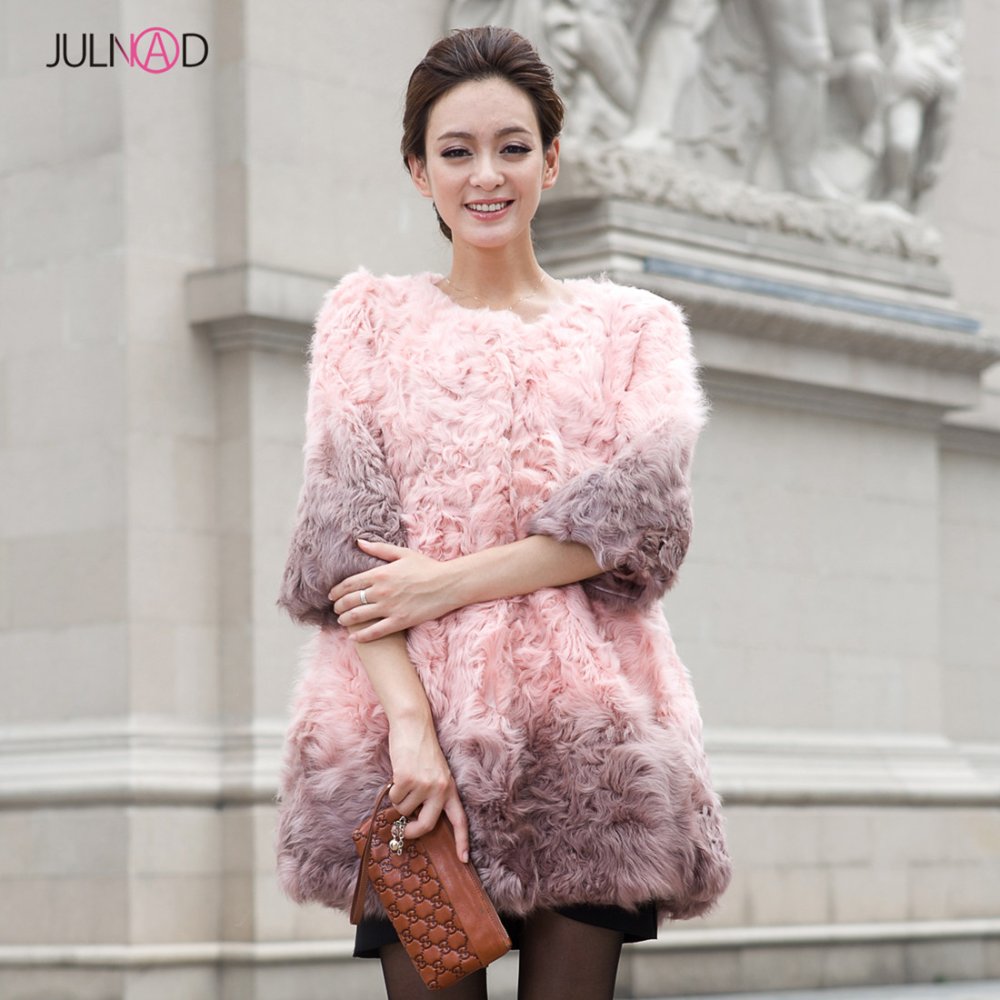 2012 Fashion Lady Lamb Fur Coat Winter Coat FL00173 Size of S, M, L, XL