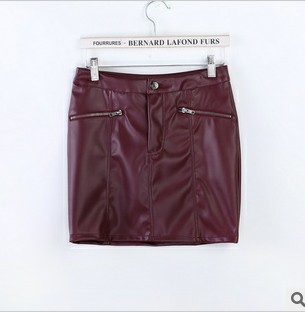 2012 fashion leather short skirt all-match star style leather skirt bust skirt