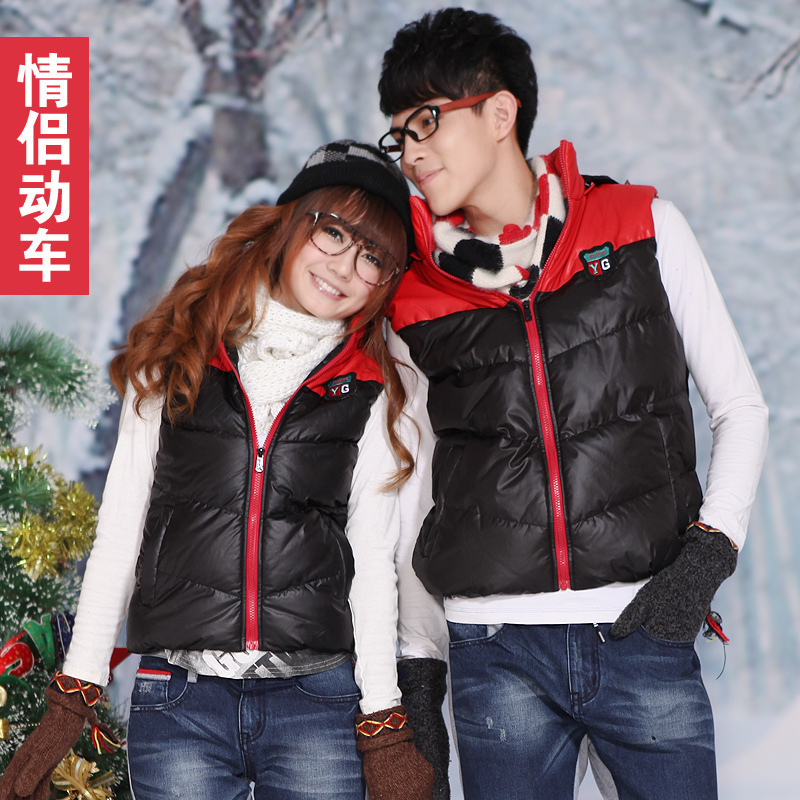 2012 fashion lovers vest autumn and winter lovers vest female with a hood vest outerwear