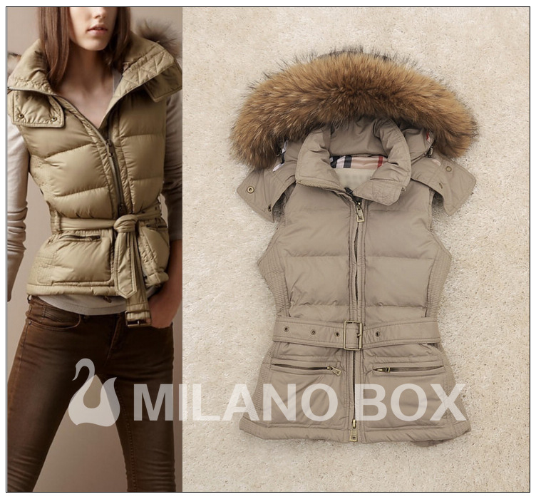 2012 fashion luxury fashion elegant quality raccoon fur hooded down coat vest