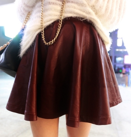 2012 fashion matt faux leather high waist bust skirt slim hip skirt short skirt faux leather skirt basic skirt a-line skirt