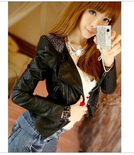 2012 fashion normic cool epaulette elegant fashion leather clothing