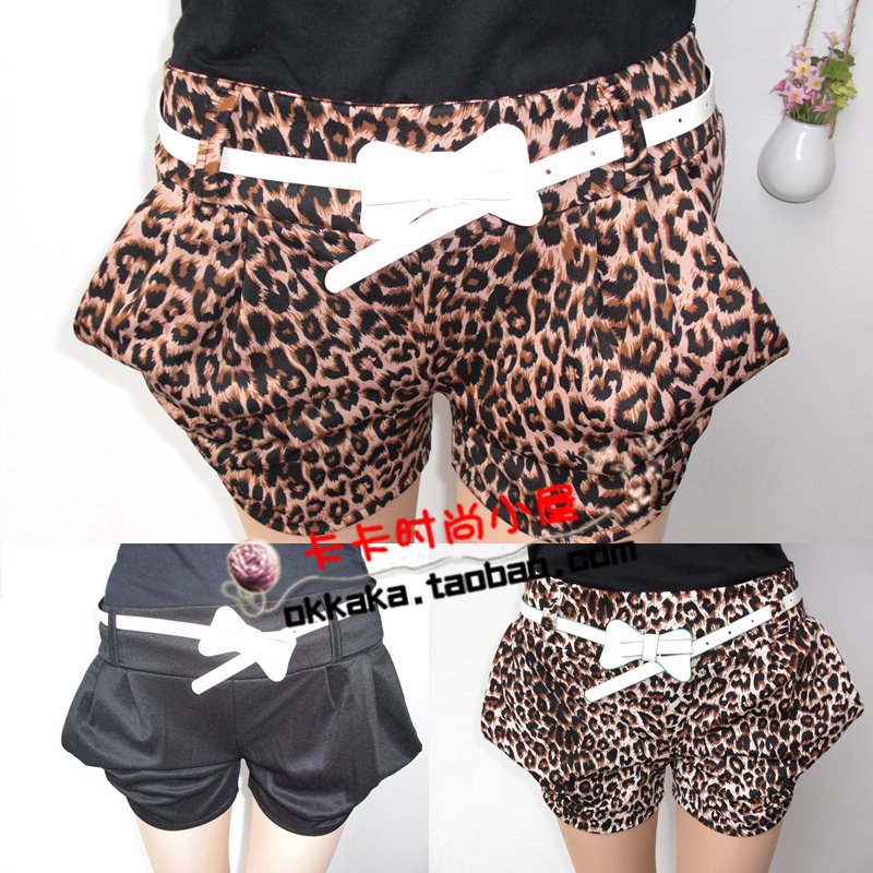 2012 fashion sexy modern vintage leopard print harem pants shorts