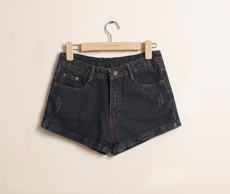 2012 fashion simple casual loose blue denim shorts female boot cut jeans