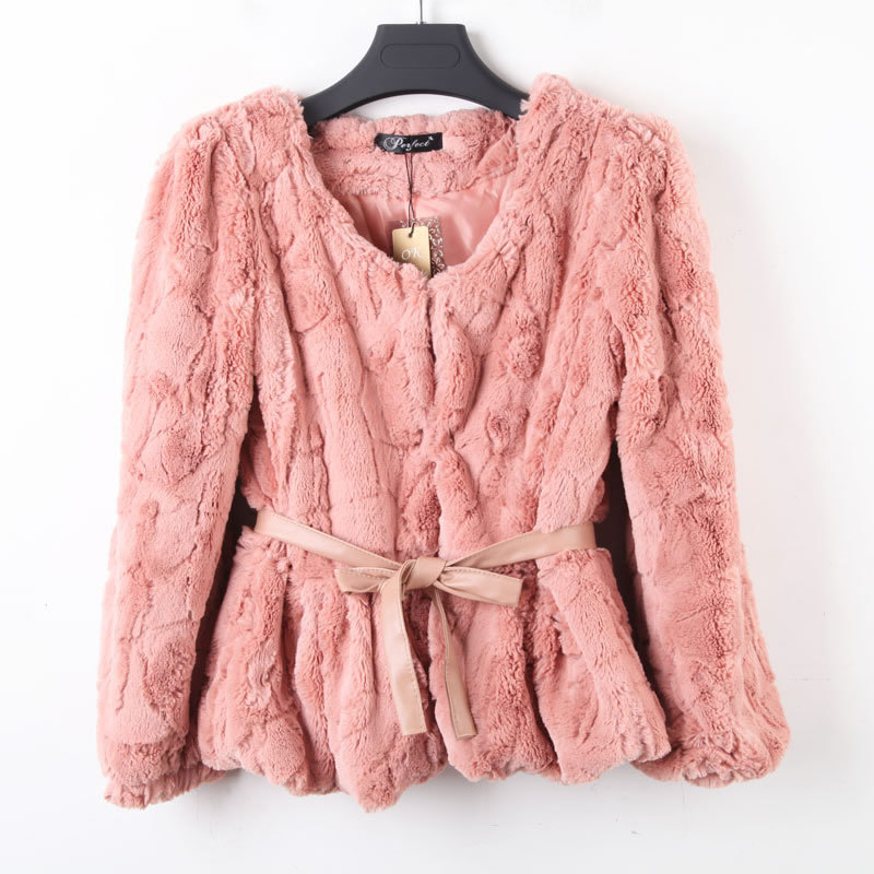 2012 fashion sweet ruffle slim short jacket artificial faux fur