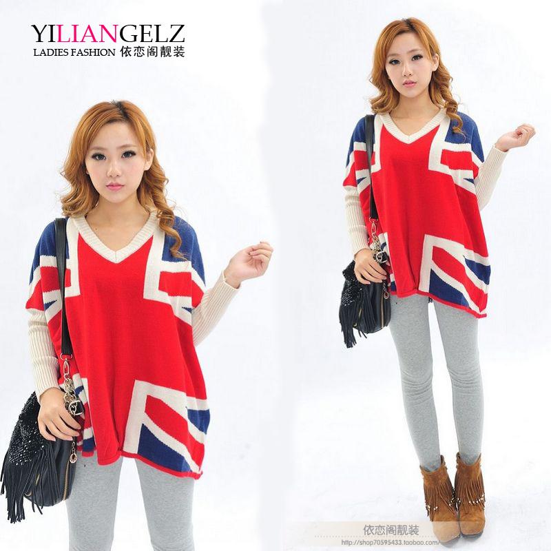 2012 fashion torx women's pullover loose plus size batwing sleeve thickening sweater (WC005)