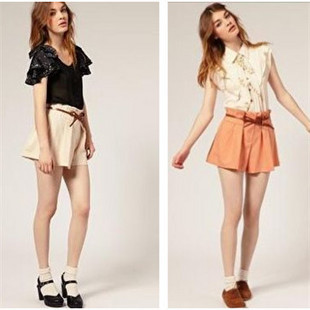 2012 fashion vintage high waist loose chiffon shorts culottes short in size