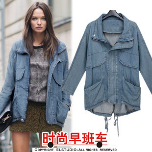 2012 fashion vintage retro finishing all-match denim jacket outerwear jk840