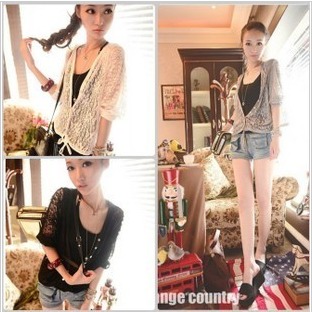 2012 fashion vintage with a hood loose 9 lace shirt short jacket cardigan w123