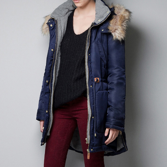 2012 fashion winter slim lengthen thickening hooded tops wadded jacket cotton-padded jacket female outerwear fur collar