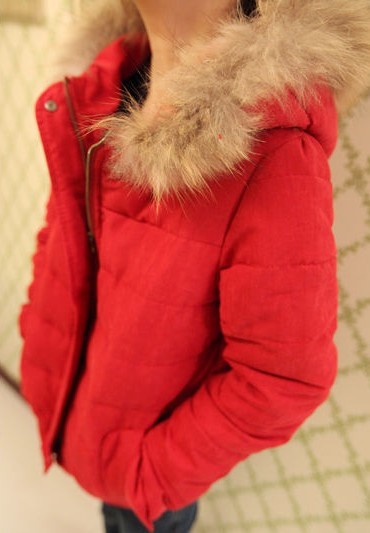 2012 fashion winter thermal fur collar short design cotton-padded jacket