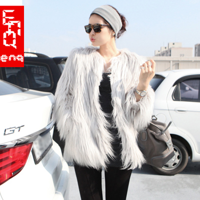 2012 fashion women's quality fur coat thermal long outerwear cardigan female