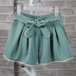 2012 Fashion Women Shorts/High Waist/ Elastic Leisure Pants/Chiffon Lace Side Ladies Shorts/20 Pcs EMS Free