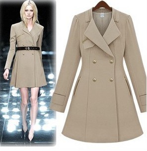 2012 fashion zipper slim trench outerwear