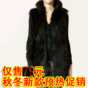 2012 faux fur coat fashion normic medium-long leather vest