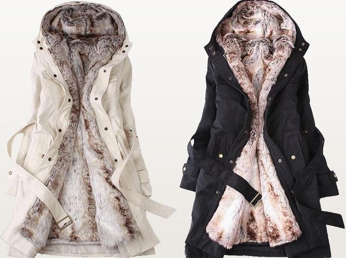 2012 Faux fur lining women's winter warm long fur coat jacket clothes wholesale Free Shipping Y0888