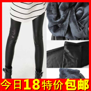 2012 faux leather legging thick boot cut jeans skinny pants plus size women