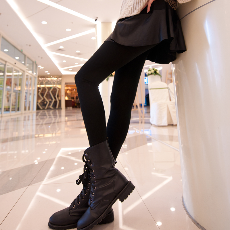 2012 faux leather skirt patchwork ankle length legging culottes autumn and winter bb90659 female