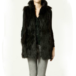 2012 faux outerwear female vest medium-long outerwear vest