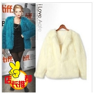 2012 faux rabbit fur outerwear overcoat